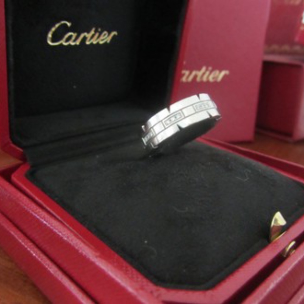 Cartier White Gold & Diamond Tank Francaise Ring